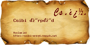 Csibi Árpád névjegykártya