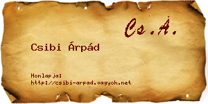 Csibi Árpád névjegykártya