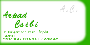 arpad csibi business card